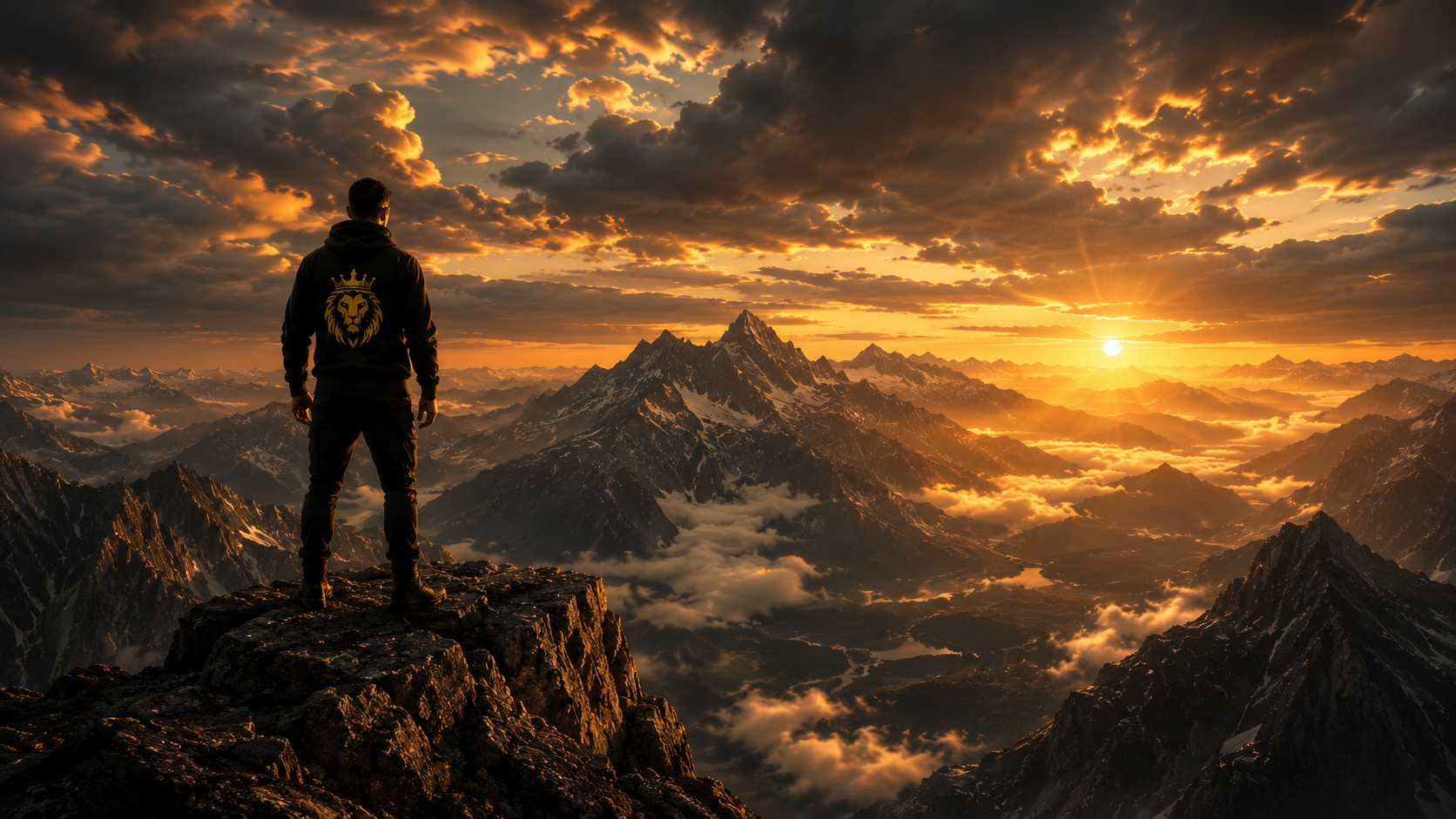 A Legacy Nation member overlooking a mountain range at sunrise